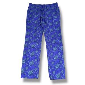Wildfang Blue Floral Straight Leg Pants